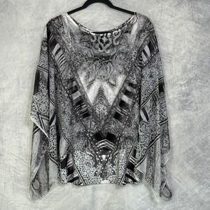 y2k 2010s Sheer overlay flowy Top sz XL Fairy Grunge whimsigoth witchy